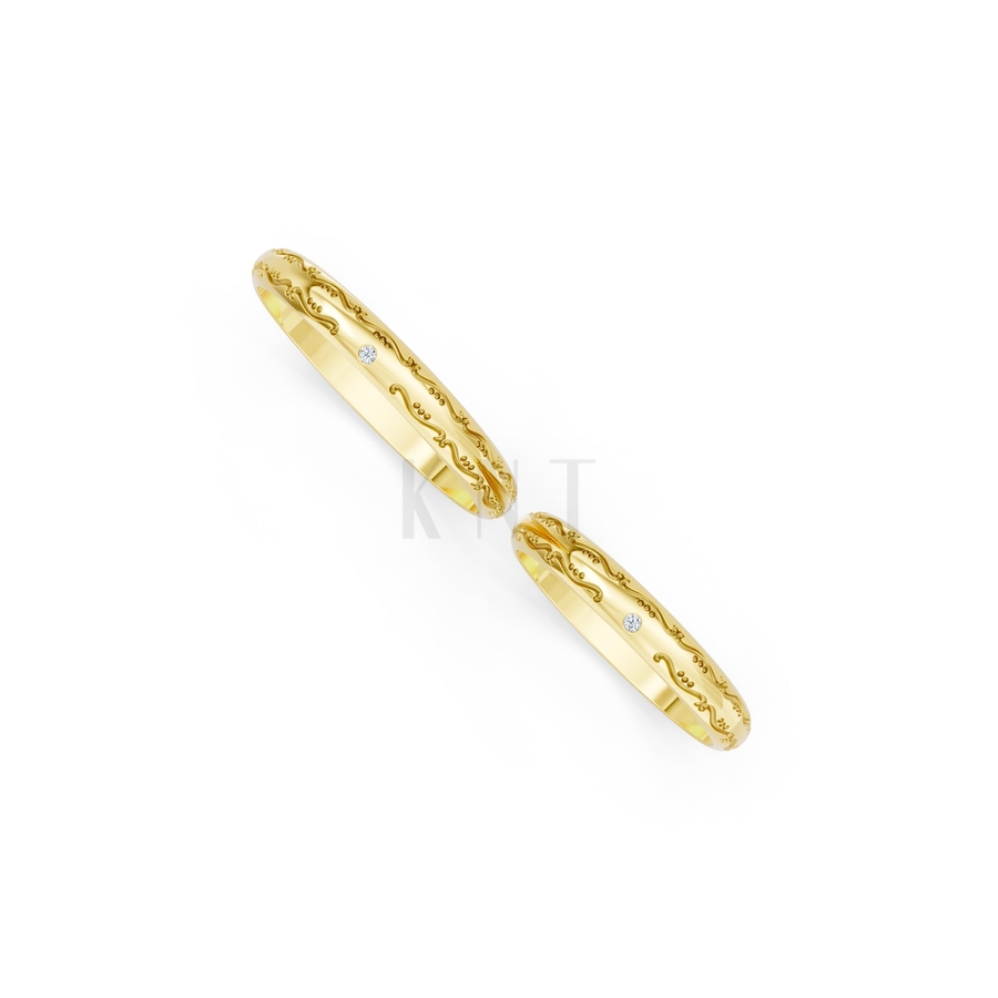 Nhẫn cưới kim cương H59 màu Vàng Gold vàng 10K/14K/18K/607 cao cấp, thanh lịch