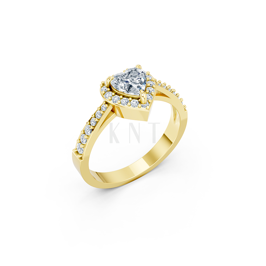 Nhẫn đính hôn R11 màu Vàng Gold thiết kế tinh tế, sang trọng