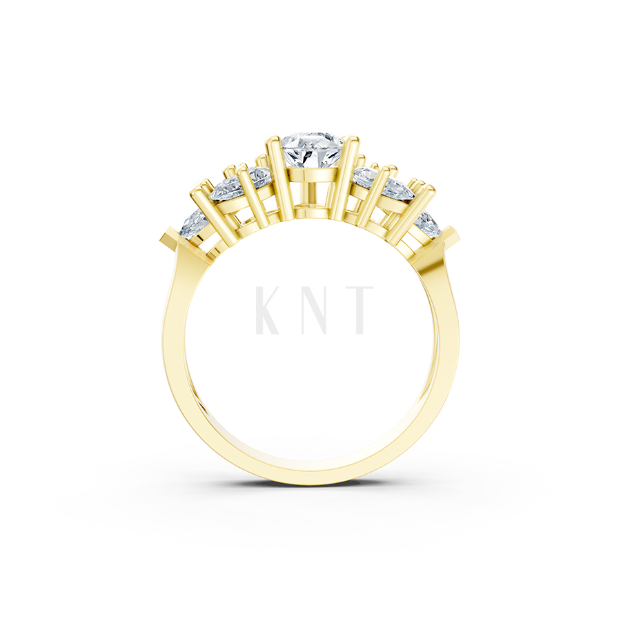 NHẪN ĐÍNH HÔN ĐÁ US - R211 - QUYẾN RŨ, QUÝ PHÁI màu Vàng Gold vàng 10K/14K/18K/607 đính đá nhỏ, thanh lịch