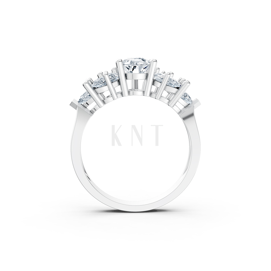 NHẪN ĐÍNH HÔN ĐÁ US - R211 - QUYẾN RŨ, QUÝ PHÁI màu vàng trắng White Gold vàng sáng bóng, thiết kế trẻ trung