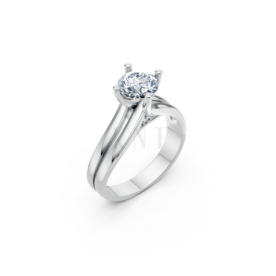 Nhẫn đính hôn đá US R225 kiểu dáng hiện đại, mặt đá lớn màu vàng trắng White Gold kiểu dáng hiện đại, nổi bật