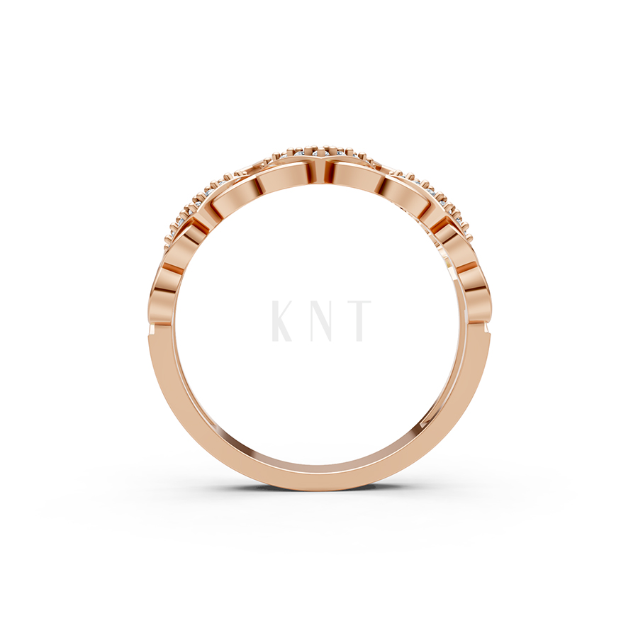 Nhẫn đính hôn đá US R238 họa tiết trái tim đính đá tinh xảo màu vàng hồng Rose Gold cặp đôi, phong cách trẻ trung, nổi bật