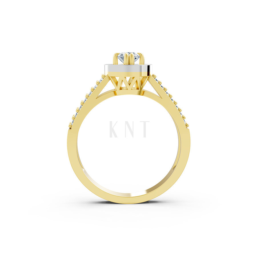 Nhẫn đính hôn đá cao cấp R239 thiết kế hai hàng đá tấm nổi bật phối màu Dual Color thiết kế đối xứng, phong cách, ấn tượng