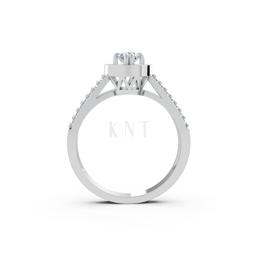 Nhẫn đính hôn đá cao cấp R239 thiết kế hai hàng đá tấm nổi bật màu vàng trắng White Gold vàng sáng, đường nét sắc sảo, tinh tế