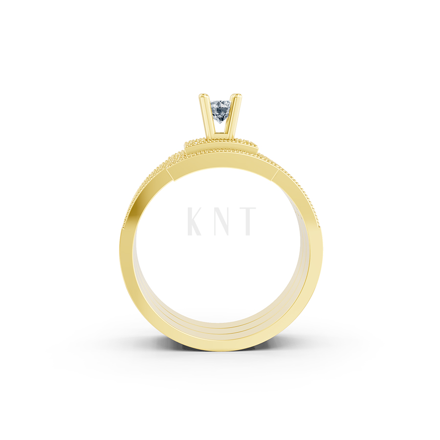 NHẪN ĐÍNH HÔN ĐÁ US - R242 - TINH XẢO, PHONG CÁCH màu Vàng Gold vàng 10K/14K/18K/607 đính đá nhỏ, thanh lịch