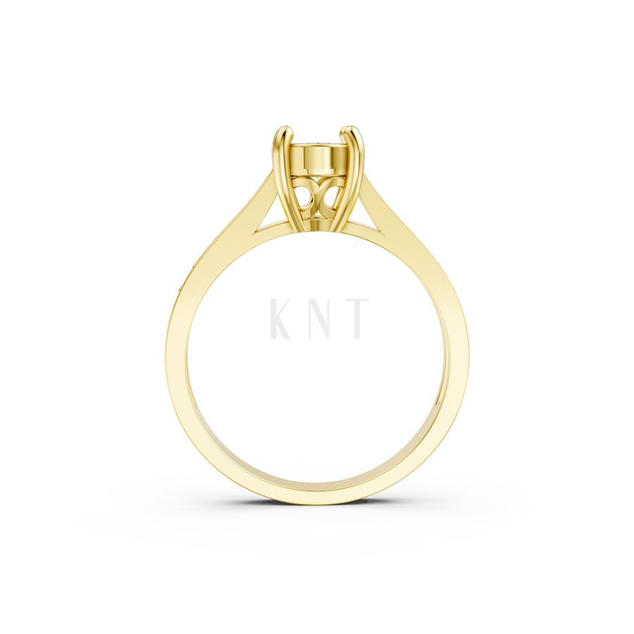 Nhẫn đính hôn R243 màu Vàng Gold vàng 10K/14K/18K/607 đính đá nhỏ, thanh lịch