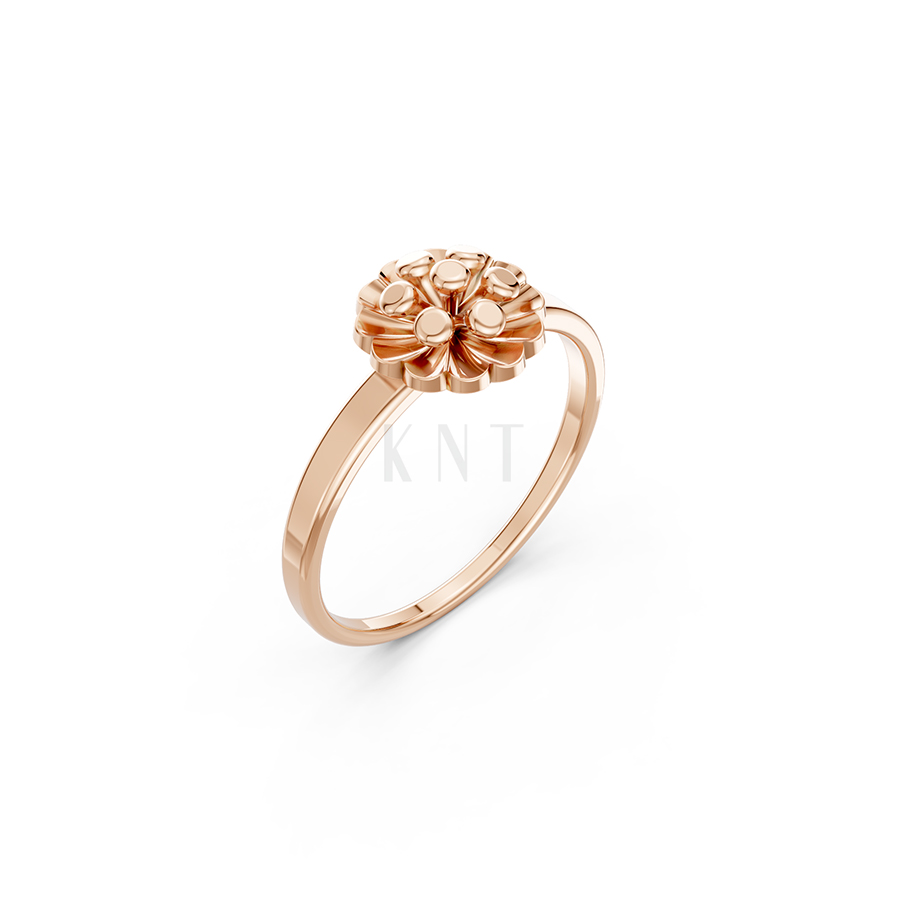 Nhẫn đính hôn đá US R244 màu vàng hồng Rose Gold họa tiết ấn tượng, cá tính