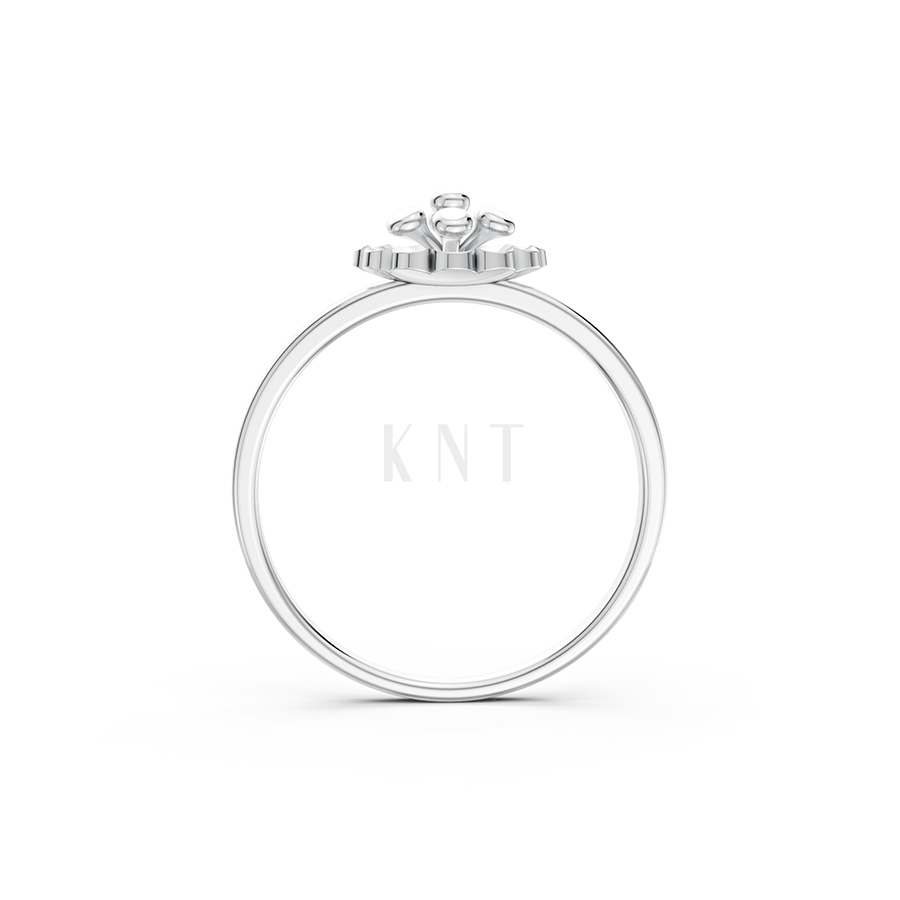 Nhẫn đính hôn đá US R244 màu vàng trắng White Gold vàng sáng, đường nét sắc sảo, tinh tế