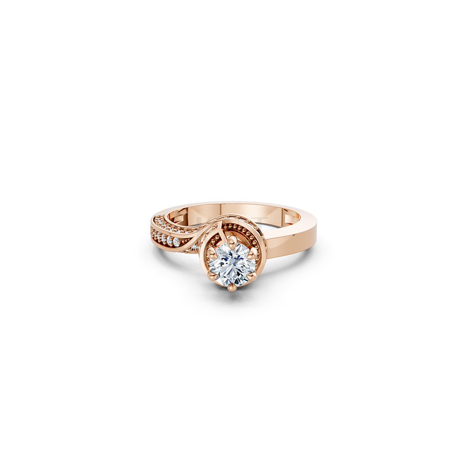 Nhẫn đính hôn R252 mặt nhẫn khắc chữ I Love You nổi bật màu vàng hồng Rose Gold cặp đôi, phong cách trẻ trung, nổi bật