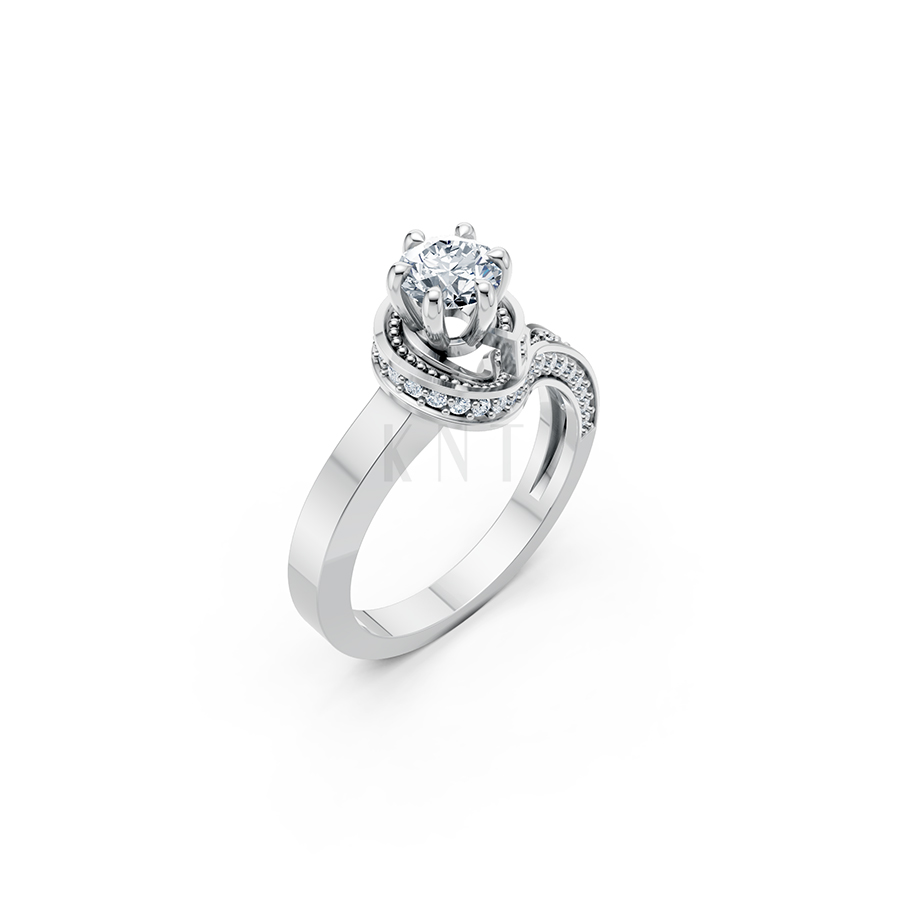 Nhẫn đính hôn R252 mặt nhẫn khắc chữ I Love You nổi bật màu vàng trắng White Gold kiểu dáng hiện đại, nổi bật