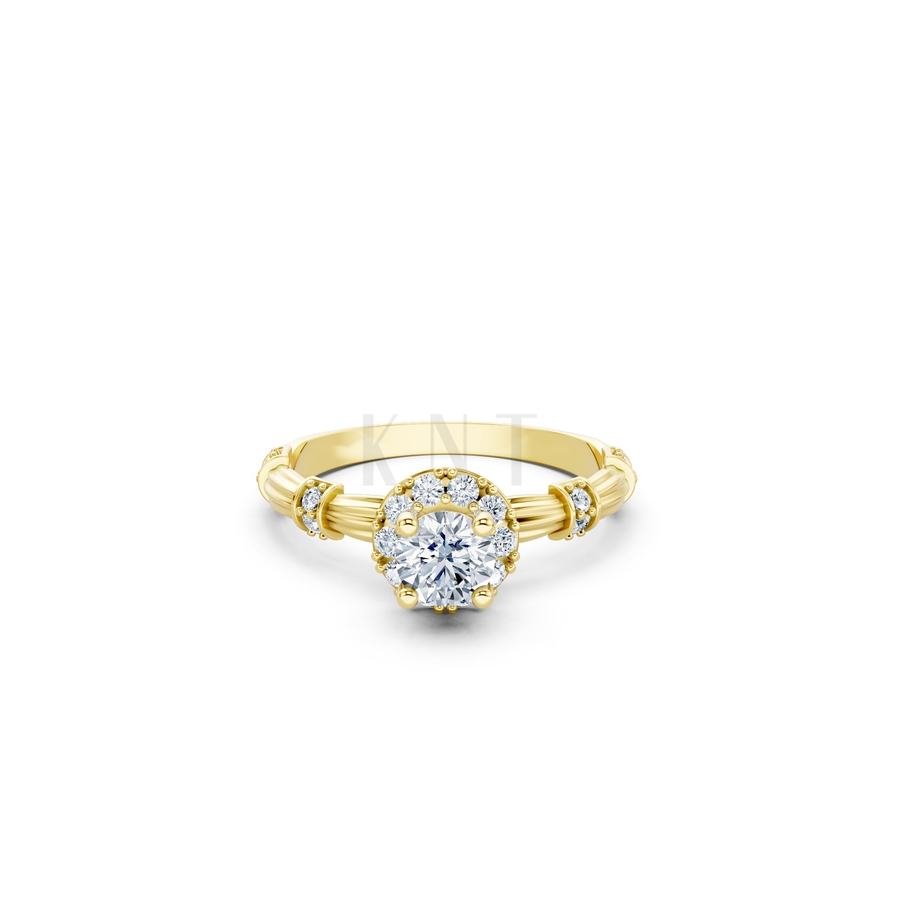 Nhẫn đính hôn R270 màu Vàng Gold thiết kế tinh xảo, độc đáo