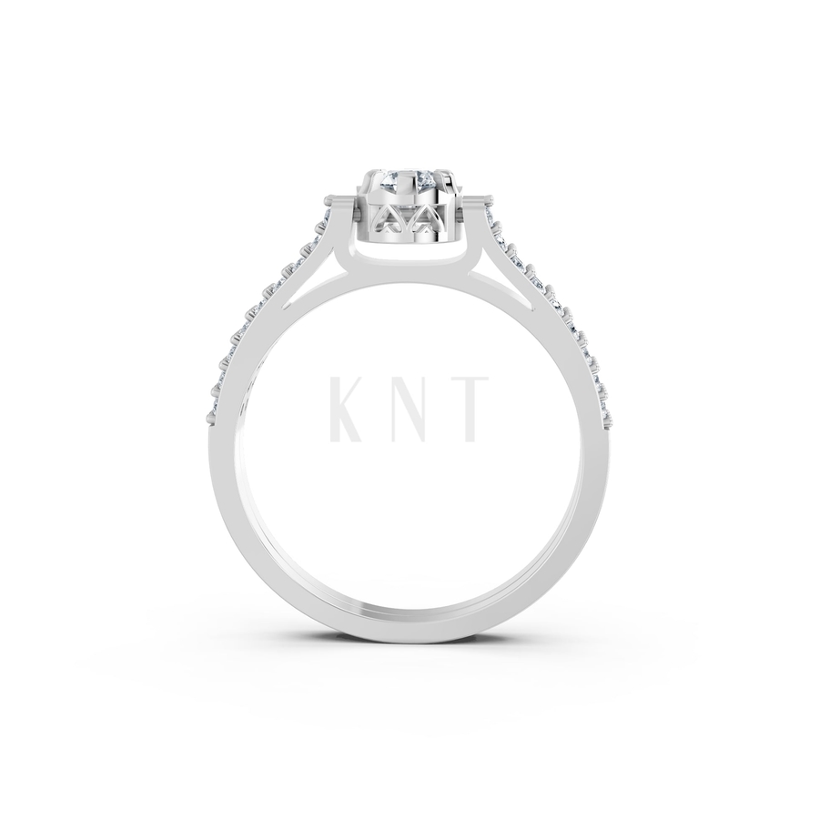 Nhẫn đính hôn R282 màu vàng trắng White Gold kiểu dáng cá tính, hiện đại