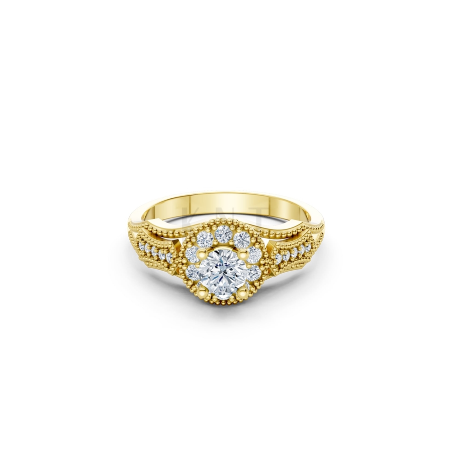 Nhẫn đính hôn R283 màu Vàng Gold thiết kế tinh xảo, độc đáo