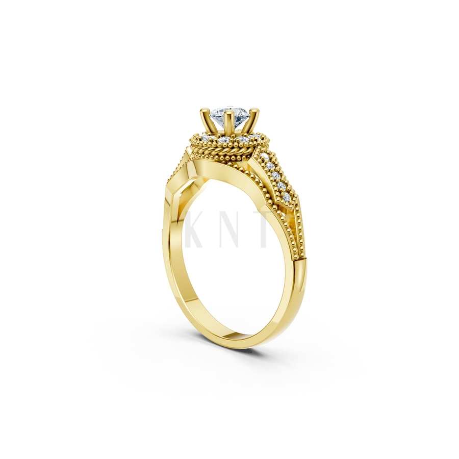 Nhẫn đính hôn R283 màu Vàng Gold vàng 10K/14K/18K/607 cao cấp, thanh lịch