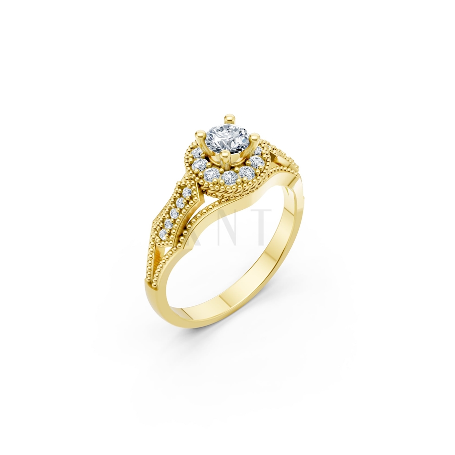 Nhẫn đính hôn R283 màu Vàng Gold thiết kế tinh tế, sang trọng