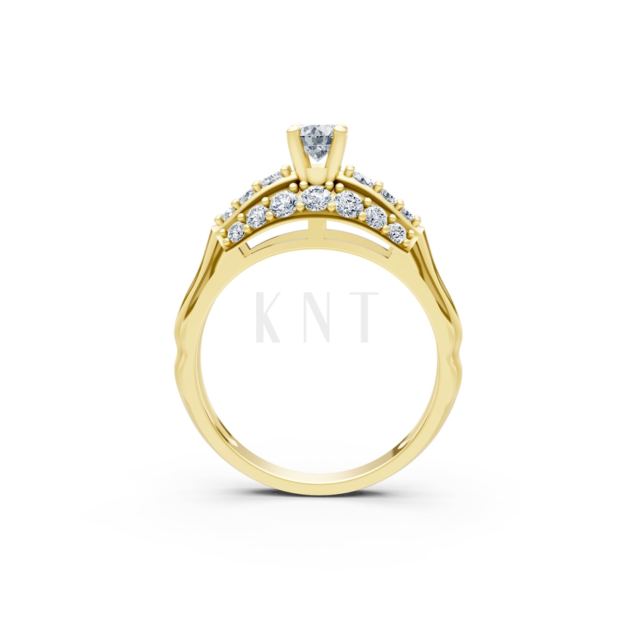 Nhẫn đính hôn R284 màu Vàng Gold thiết kế tinh xảo, độc đáo