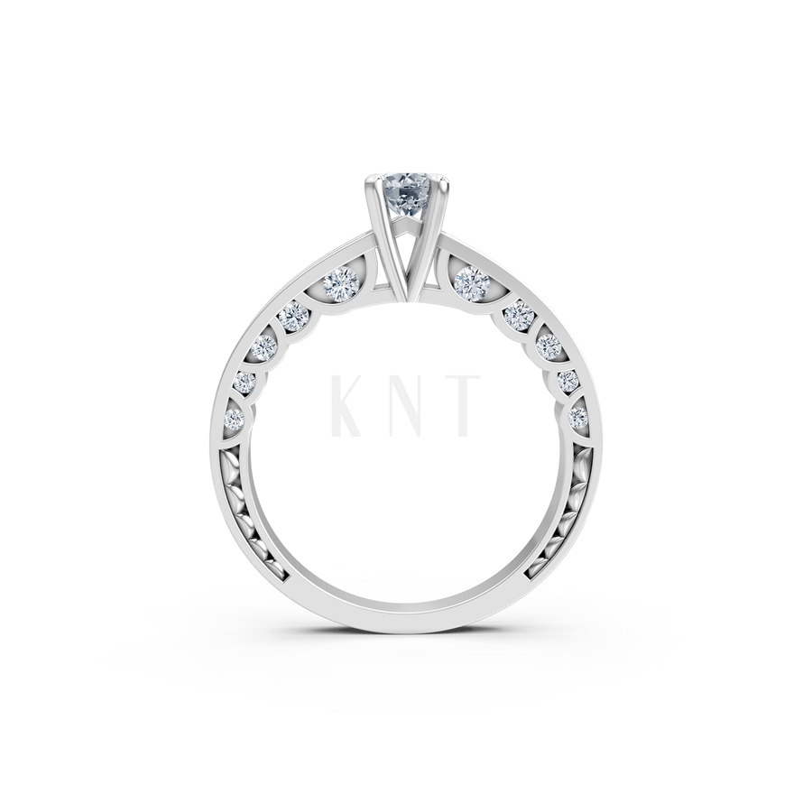 NHẪN ĐÍNH HÔN R285 màu vàng trắng White Gold vàng sáng bóng, thiết kế trẻ trung