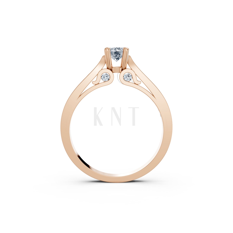 Nhẫn đính hôn R288 màu vàng hồng Rose Gold phong cách trẻ trung, nổi bật