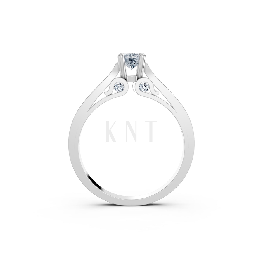 Nhẫn đính hôn R288 màu vàng trắng White Gold vàng sáng, đường nét sắc sảo, tinh tế