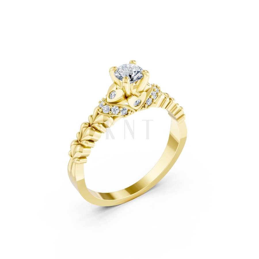 Nhẫn đính hôn R289 màu Vàng Gold thiết kế tinh tế, sang trọng