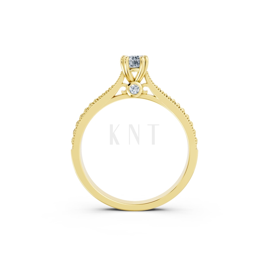 Nhẫn đính hôn R290 màu Vàng Gold vàng 10K/14K/18K/607 cao cấp, thanh lịch