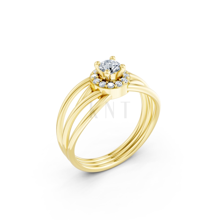 Nhẫn đính hôn đá cao cấp R292 màu Vàng Gold thiết kế tinh tế, sang trọng