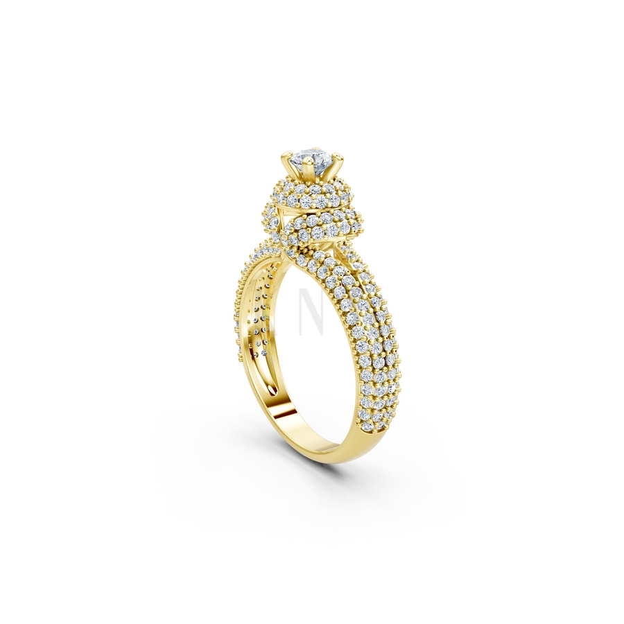 Nhẫn đính hôn đá cao cấp R297 màu Vàng Gold vàng 10K/14K/18K/607 cao cấp, thanh lịch