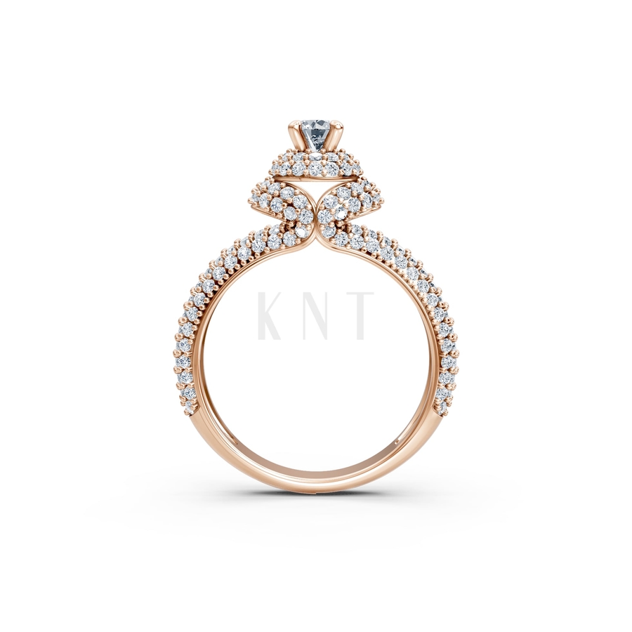 Nhẫn đính hôn đá cao cấp R297 màu vàng hồng Rose Gold phong cách trẻ trung, nổi bật