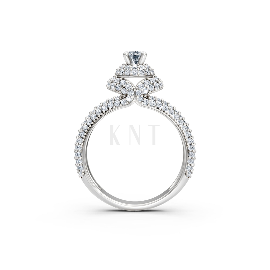 Nhẫn đính hôn đá cao cấp R297 màu vàng trắng White Gold vàng sáng, đường nét sắc sảo, tinh tế