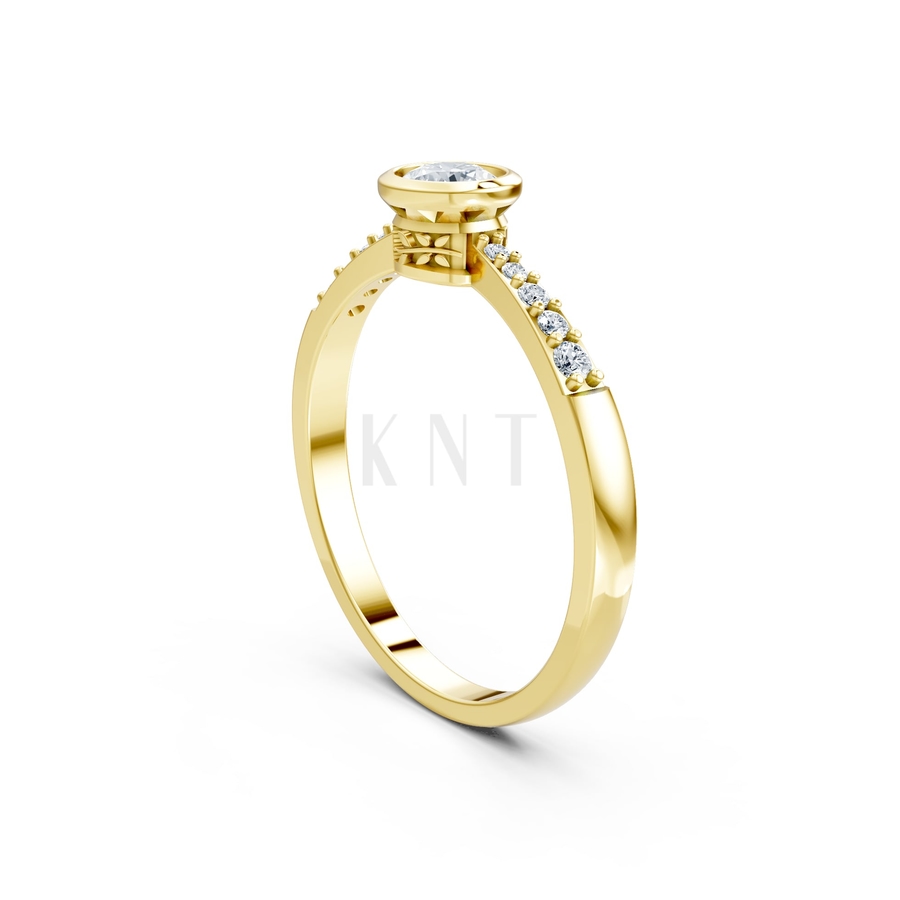 Nhẫn đính hôn đá cao cấp R298 màu Vàng Gold thiết kế phá cách, sang trọng