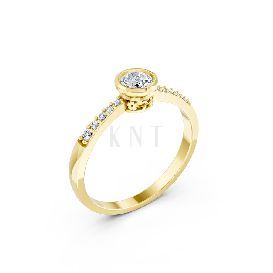 Nhẫn đính hôn đá cao cấp R298 màu Vàng Gold thiết kế tinh tế, sang trọng