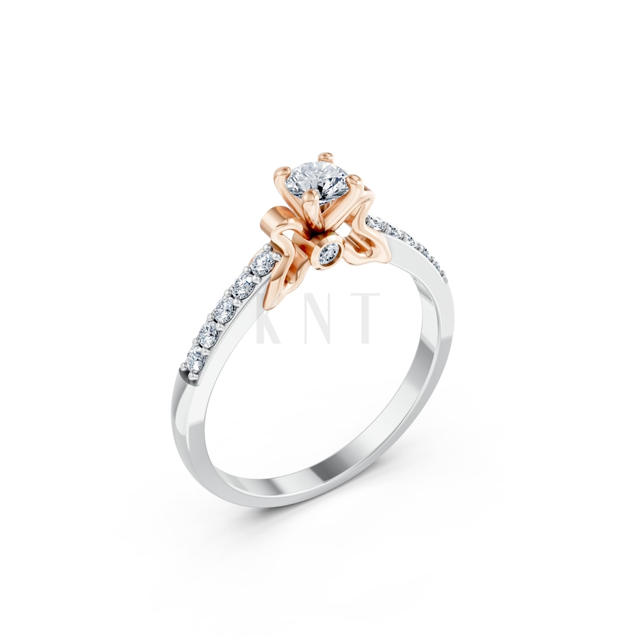 Nhẫn đính hôn đá cao cấp R301 phối màu Dual Color họa tiết ấn tượng, cá tính