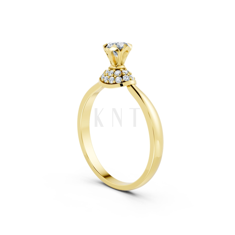 Nhẫn đính hôn R302 màu Vàng Gold vàng 10K/14K/18K/607 cao cấp, thanh lịch