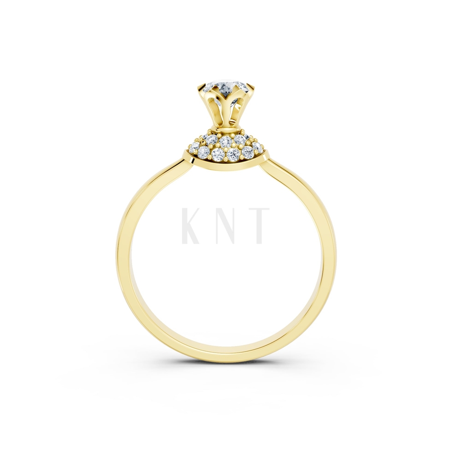 Nhẫn đính hôn R302 màu Vàng Gold thiết kế phá cách, sang trọng