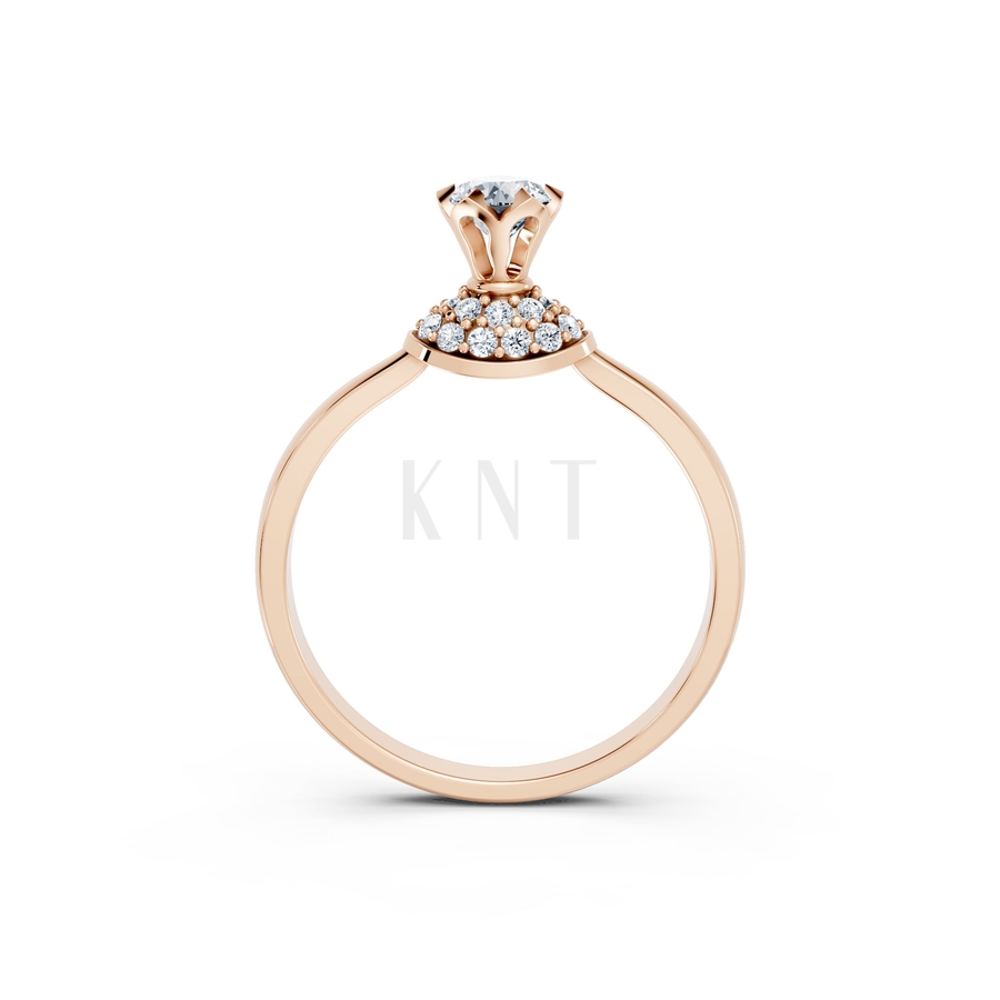 Nhẫn đính hôn R302 màu vàng hồng Rose Gold phong cách trẻ trung, nổi bật