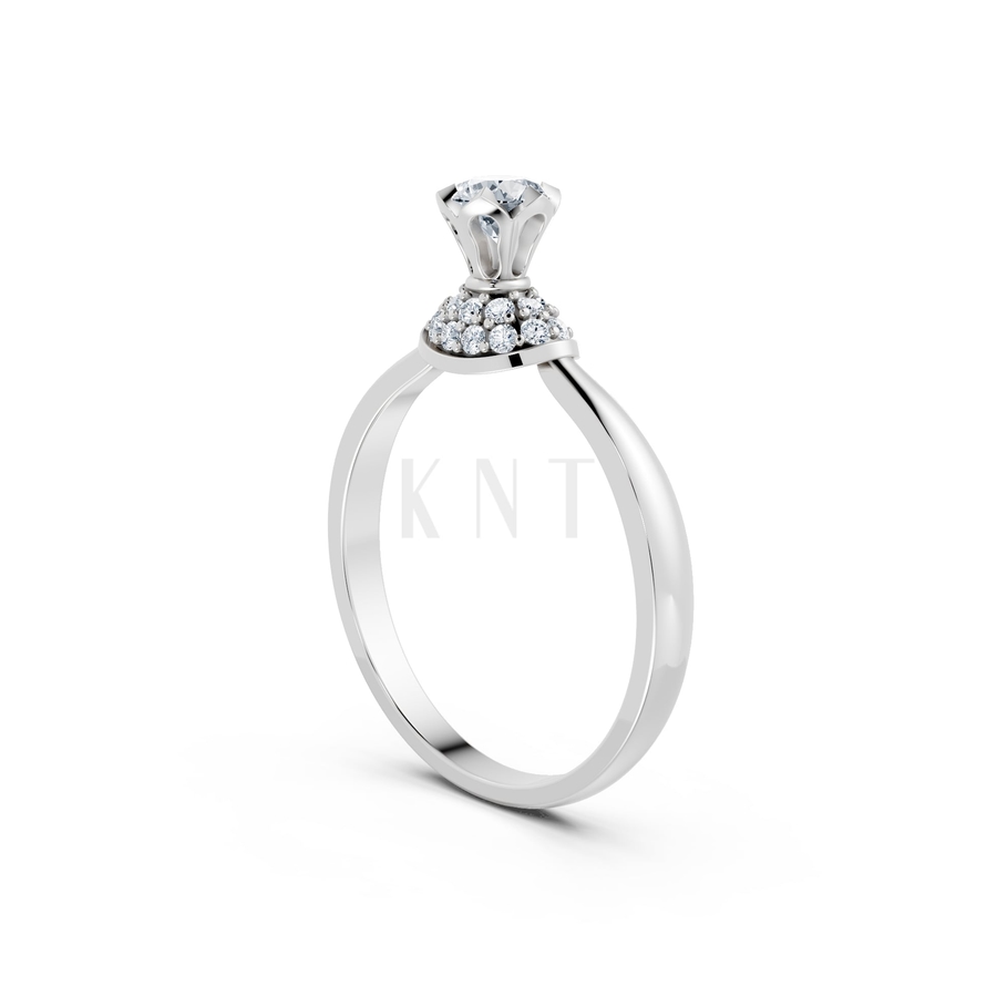 Nhẫn đính hôn R302 màu vàng trắng White Gold kiểu dáng cá tính, hiện đại