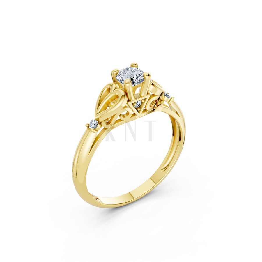 Nhẫn đính hôn đá US R303 màu Vàng Gold thiết kế tinh tế, sang trọng