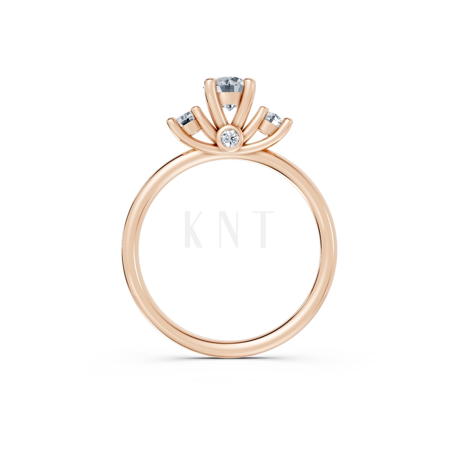 Nhẫn đính hôn đá US R313 màu vàng hồng Rose Gold phong cách trẻ trung, nổi bật
