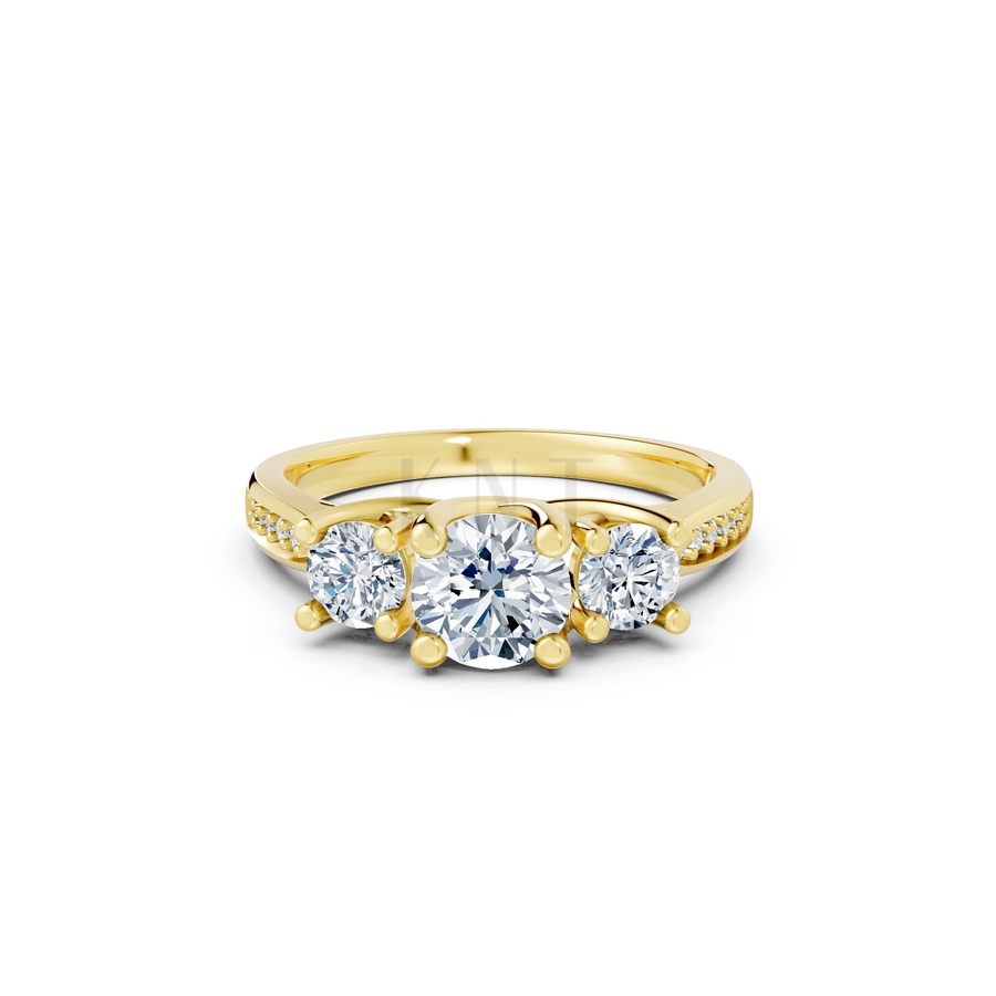 Nhẫn đính hôn đá US R314 màu Vàng Gold thiết kế tinh xảo, độc đáo