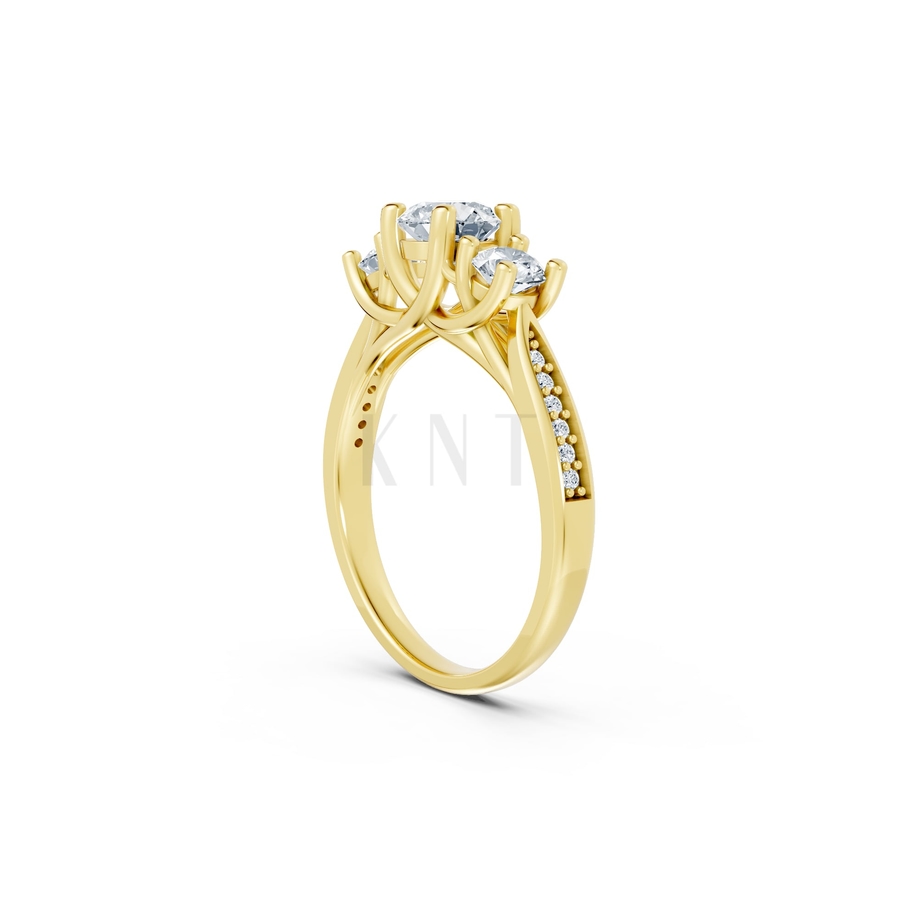 Nhẫn đính hôn đá US R314 màu Vàng Gold thiết kế phá cách, sang trọng