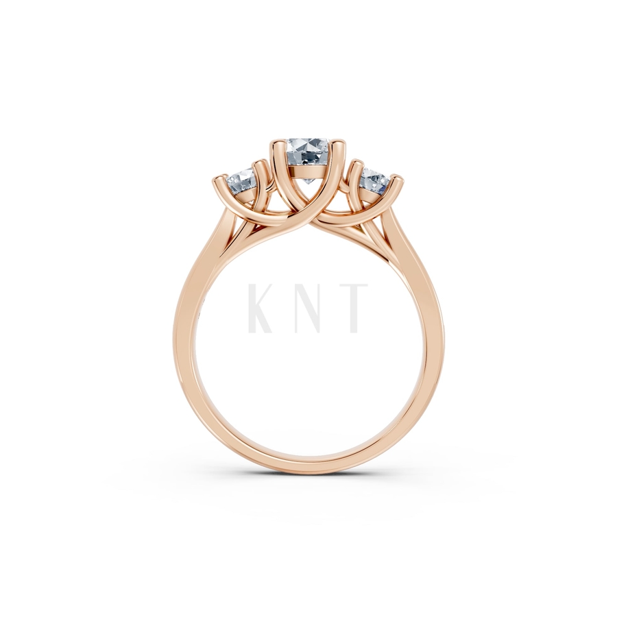 Nhẫn đính hôn đá US R314 màu vàng hồng Rose Gold thiết kế đối xứng, phong cách, ấn tượng