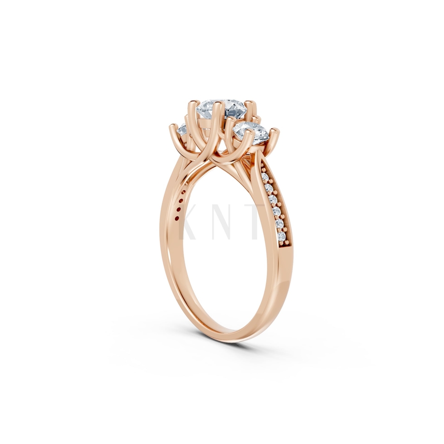 Nhẫn đính hôn đá US R314 màu vàng hồng Rose Gold phong cách trẻ trung, nổi bật