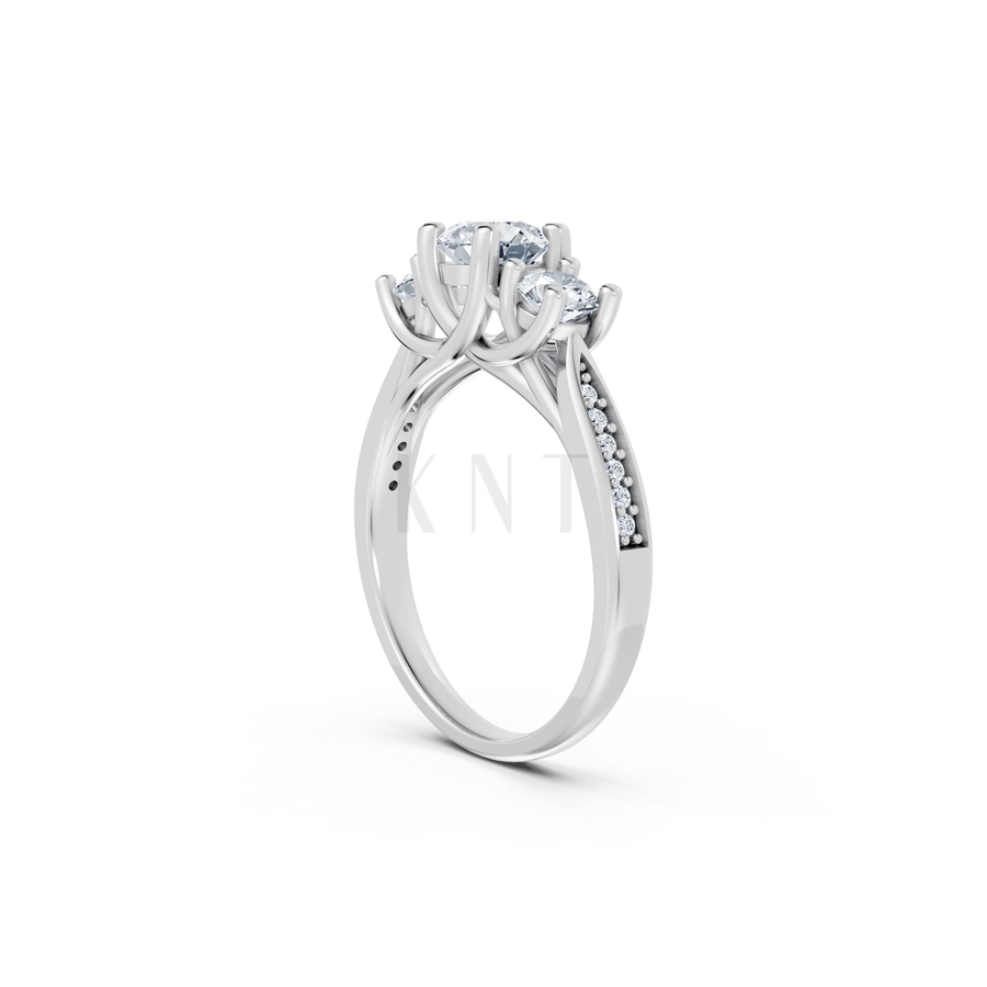 Nhẫn đính hôn đá US R314 màu vàng trắng White Gold vàng sáng bóng, thiết kế trẻ trung