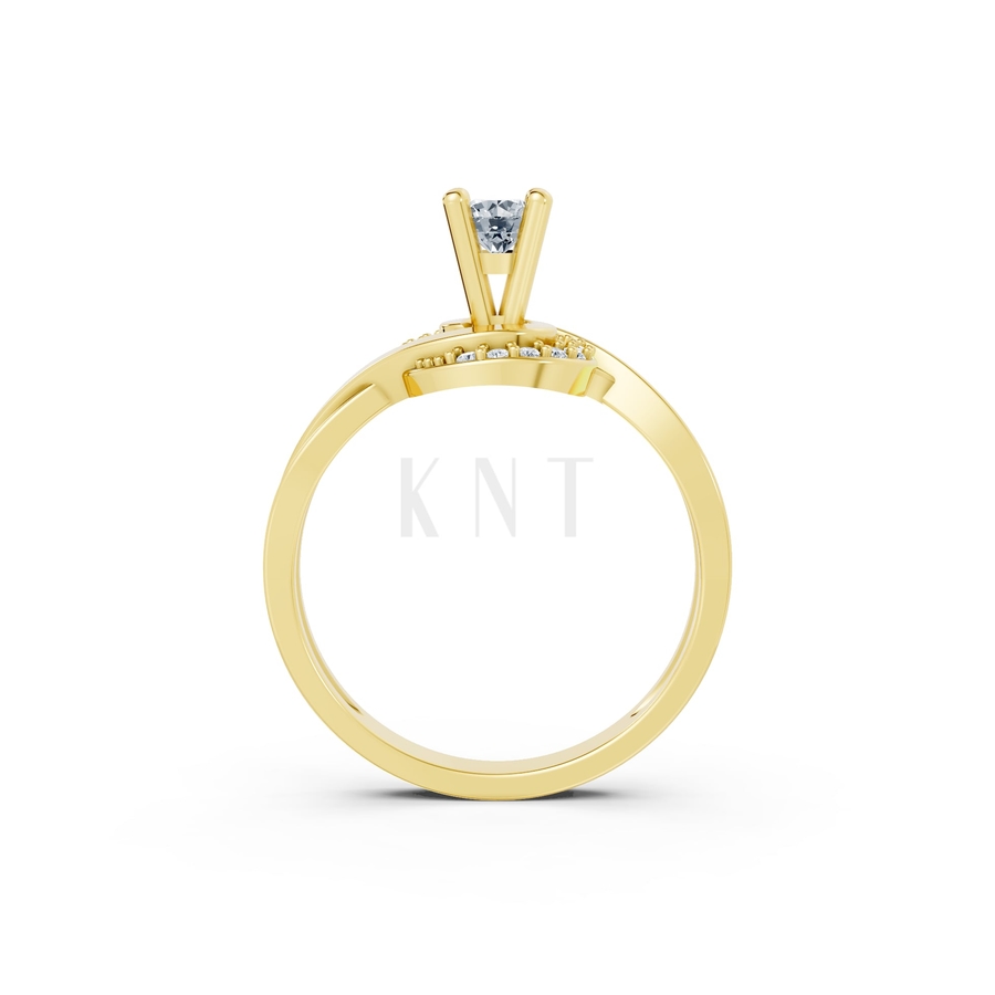 Nhẫn đính hôn đá cao cấp R316 màu Vàng Gold thiết kế phá cách, sang trọng