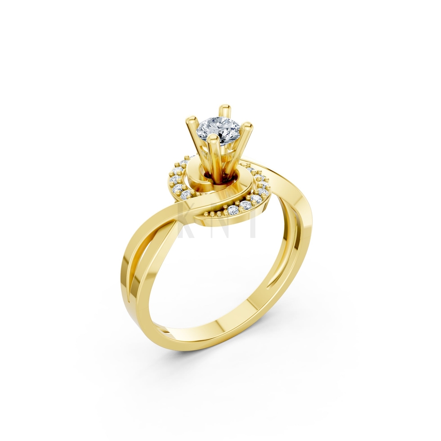 Nhẫn đính hôn đá cao cấp R316 màu Vàng Gold thiết kế tinh tế, sang trọng