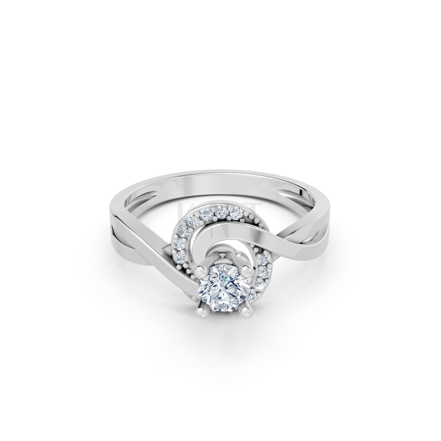 Nhẫn đính hôn đá cao cấp R316 màu vàng trắng White Gold vàng sáng bóng, thiết kế trẻ trung