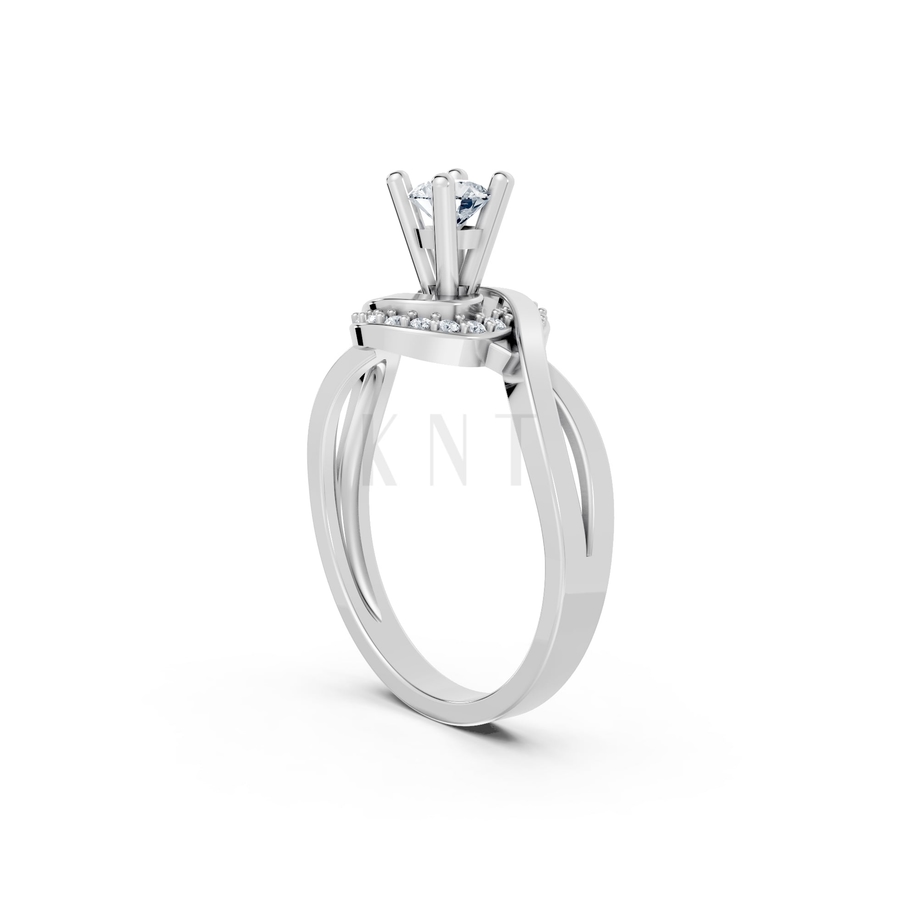 Nhẫn đính hôn đá cao cấp R316 màu vàng trắng White Gold kiểu dáng cá tính, hiện đại