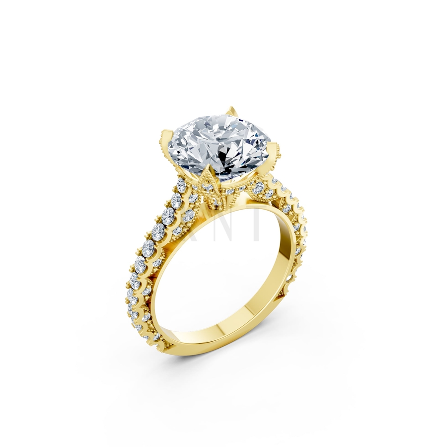 Nhẫn đính hôn đá US R317 màu Vàng Gold thiết kế tinh tế, sang trọng