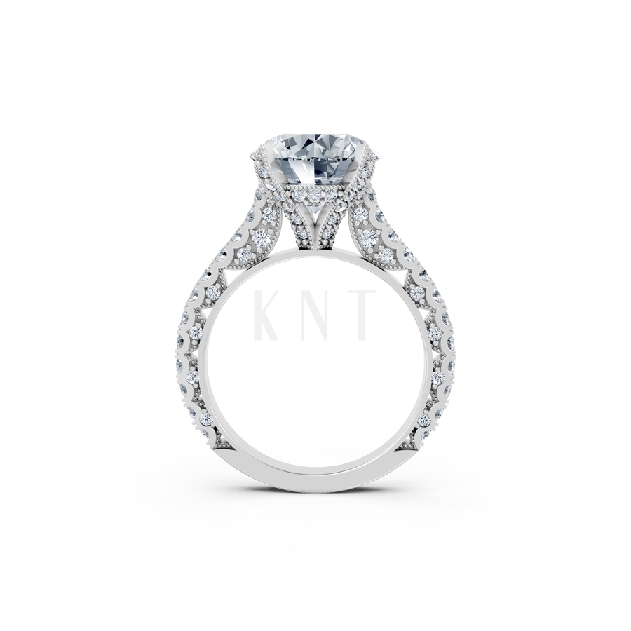 Nhẫn đính hôn đá US R317 màu vàng trắng White Gold vàng sáng, đường nét sắc sảo, tinh tế