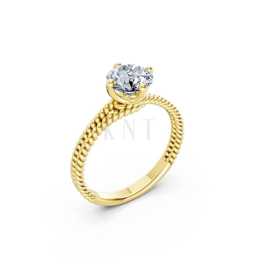 Nhẫn đính hôn đá US R318 màu Vàng Gold thiết kế tinh tế, sang trọng